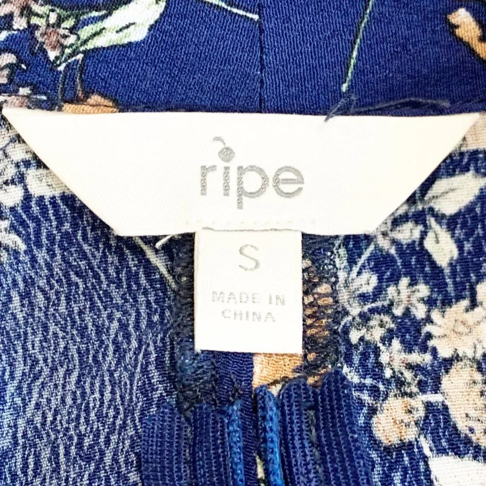 ❌SOLD❌ Ripe | Maternity Women's Blue Floral Print Long Sleeve Dress | Size: S - Picture 5 of 9